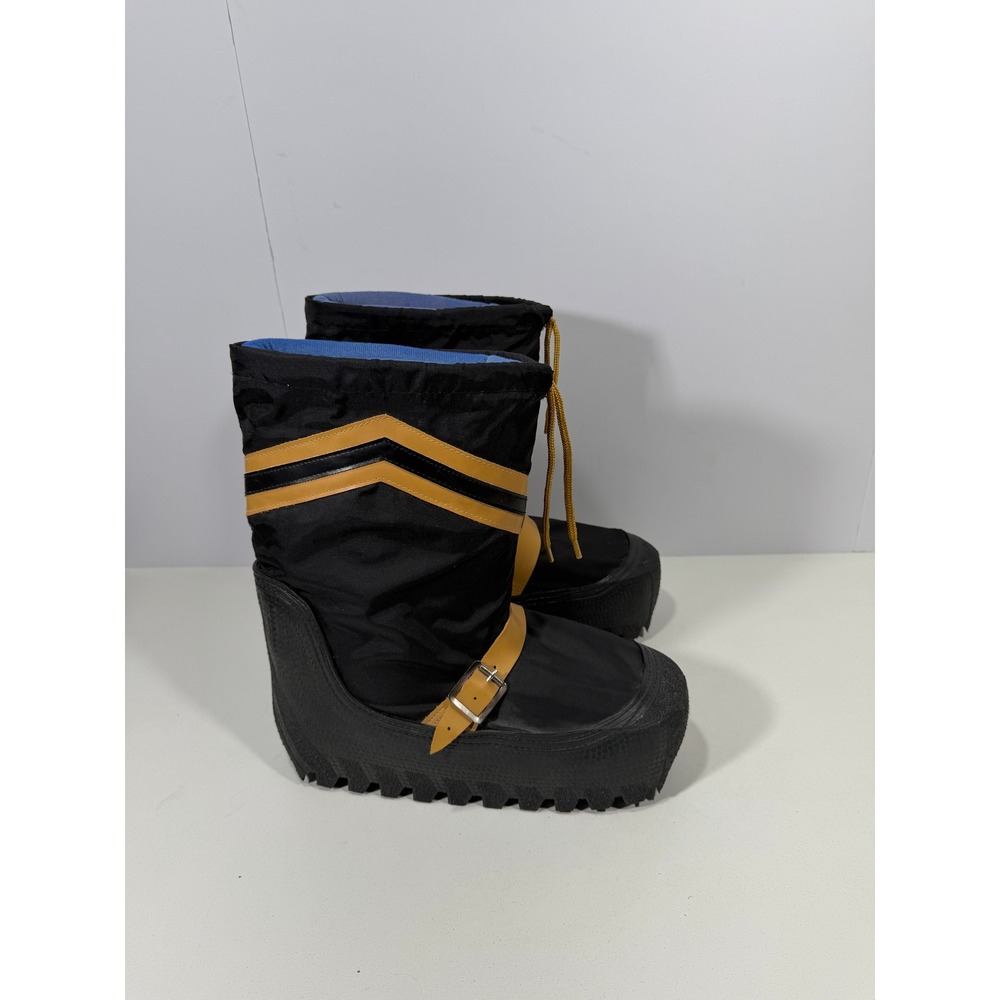 Vintage Platform puffy snow Boots Black Yellow Chevron Lug Sole Snow Boots Korea